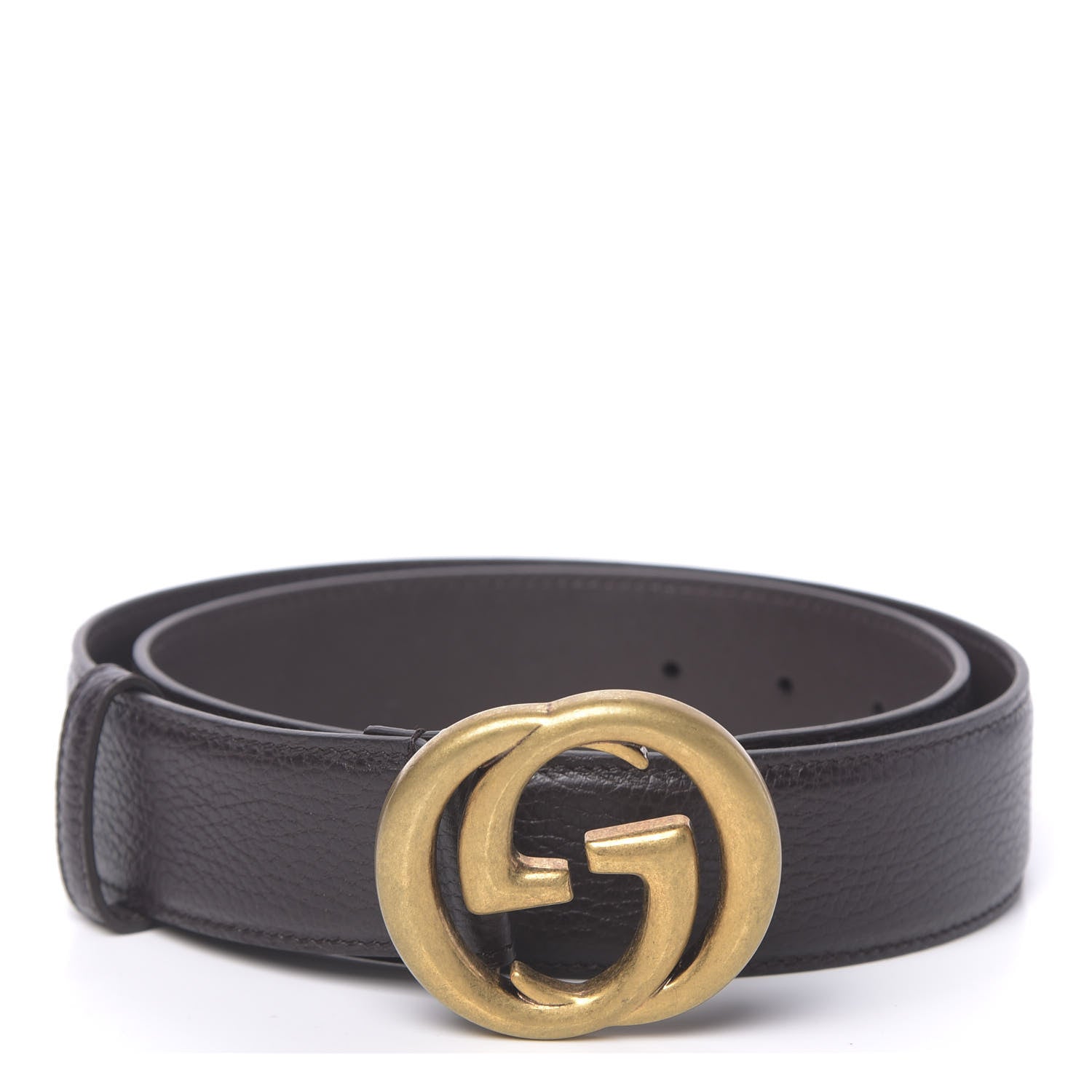 Gucci Dollar Calfskin Interlocking G Belt 85 34 Dark Brown 1 of 5