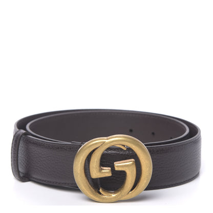Gucci Dollar Calfskin Interlocking G Belt 85 34 Dark Brown 1 of 5