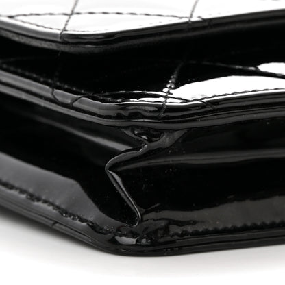 Chanel Patent Quilted Wallet On Chain WOC Black 11 of 16
