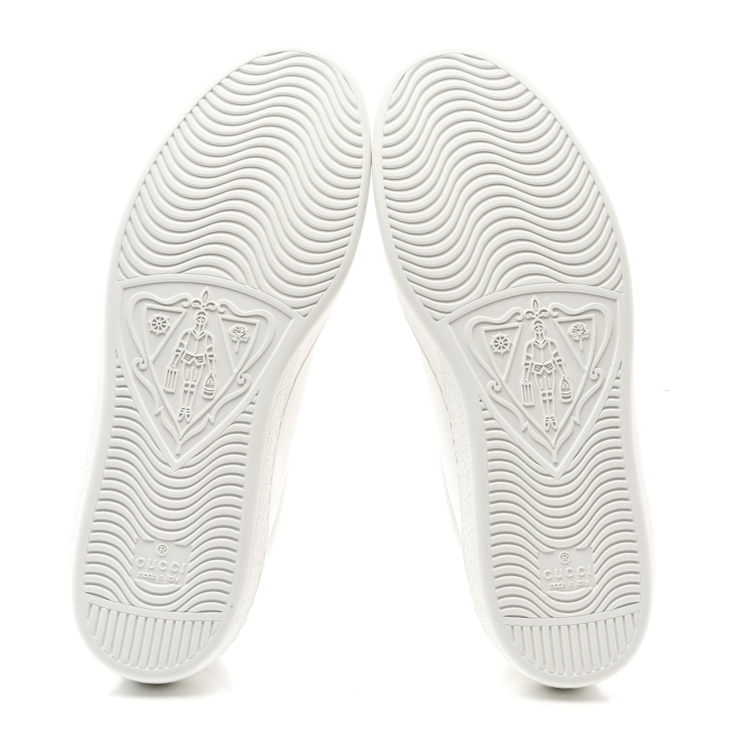 Gucci Calfskin Interlocking G Perforated Mens Ace Sneakers 8 White Grey Sky 5 of 11