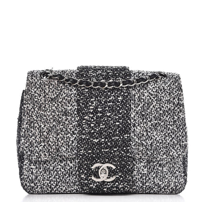 Chanel Tweed Sequin Small Elementary Chic Flap Black White 1 of 9