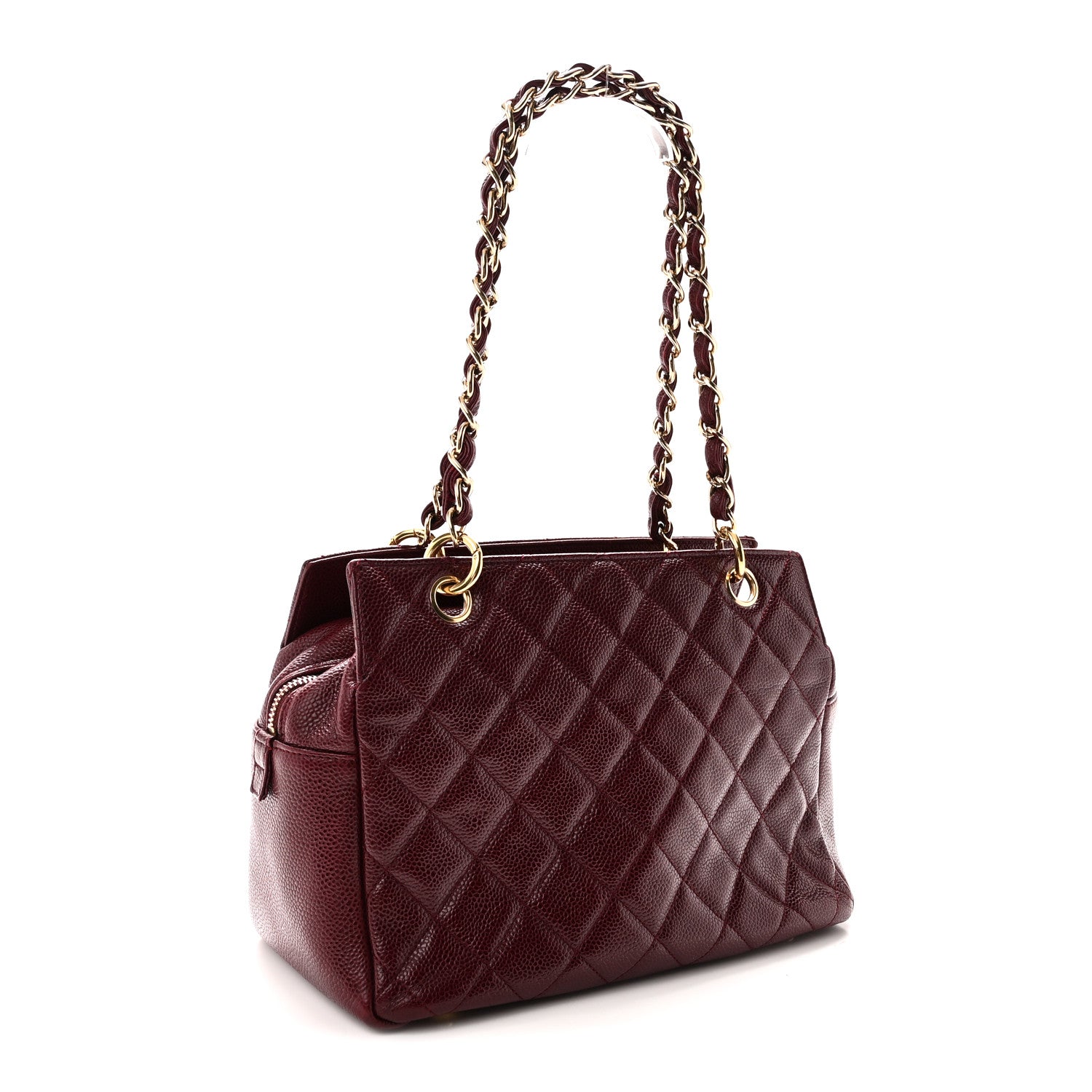 Chanel Caviar Quilted Petit Timeless Tote PTT Burgundy 3 of 10