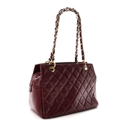 Chanel Caviar Quilted Petit Timeless Tote PTT Burgundy 3 of 10