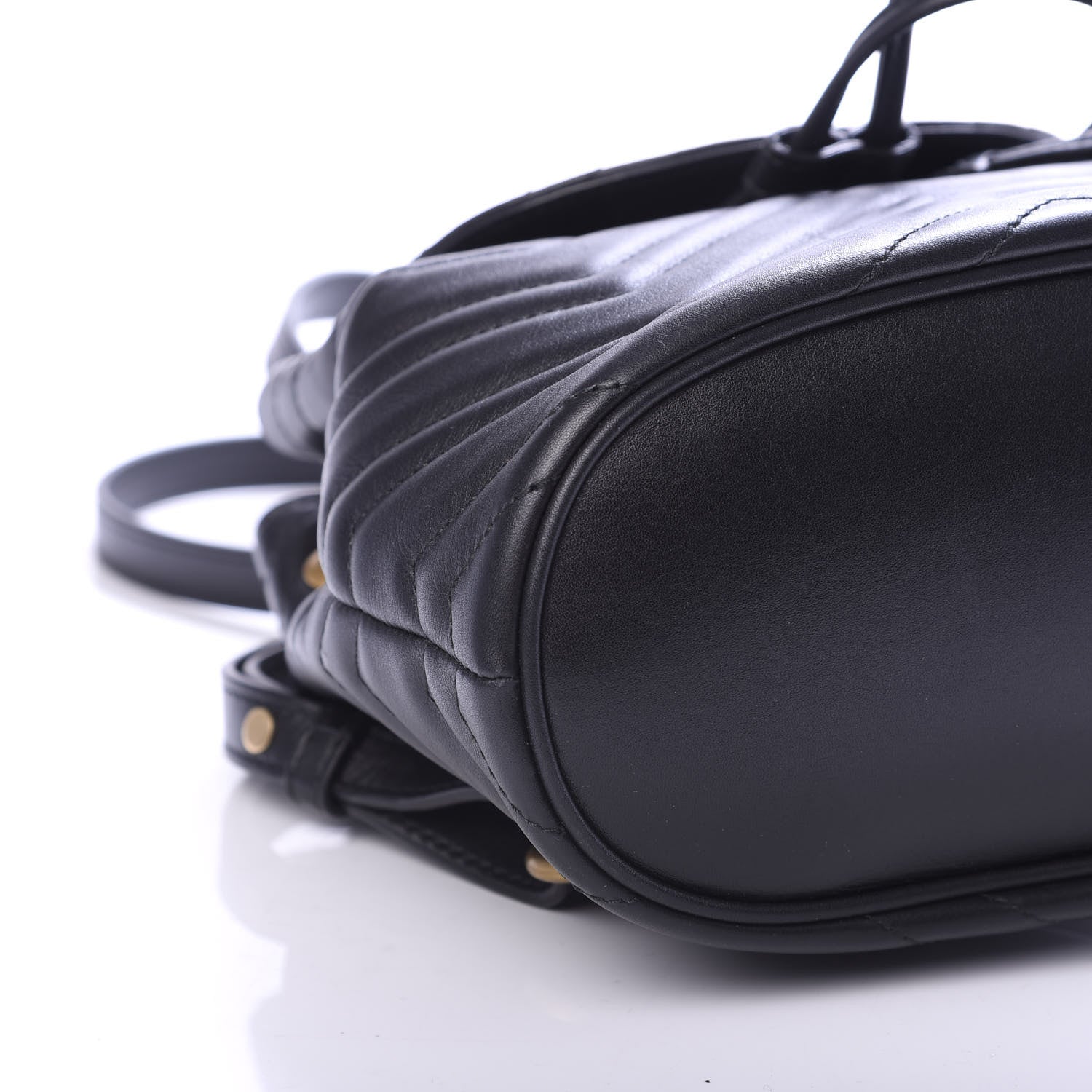 Gucci Calfskin Matelasse GG Marmont Flap Backpack Black 7 of 9