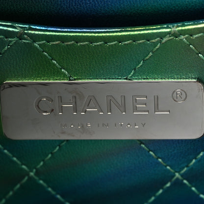 Chanel PVC Patent Calfskin Patent Lambskin Small CC Vanity Case Green 6 of 10