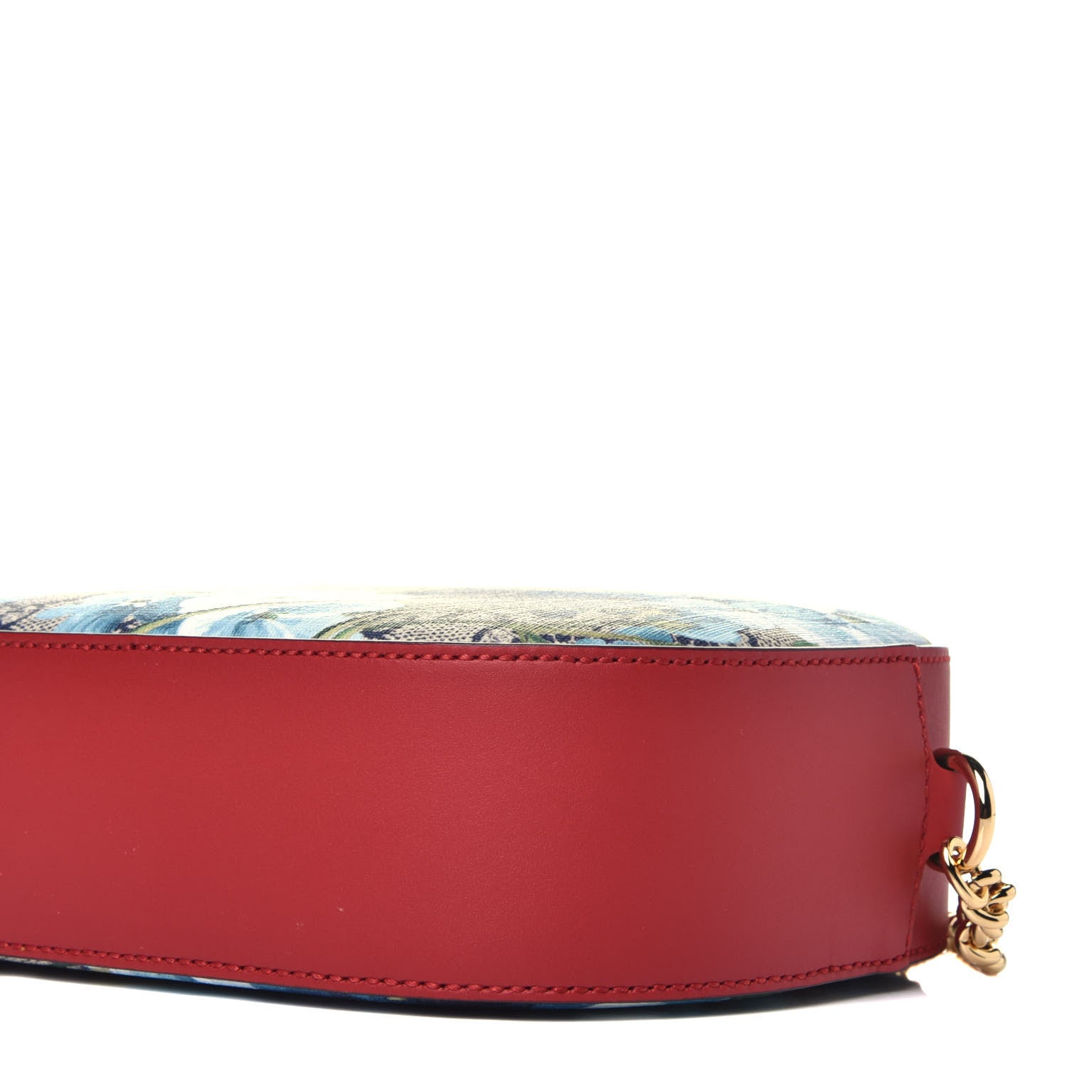 Gucci GG Supreme Monogram Blooms Mini Chain Shoulder Bag Beige Blue Navy Hibiscus Red 9 of 9
