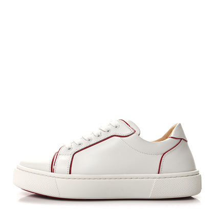 Christian Louboutin Calfskin Patent Vieirissima Flat Sneakers 40 White Loubi 1 of 9