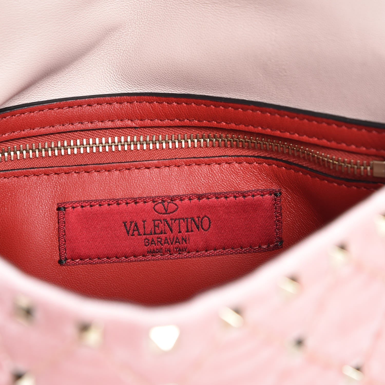 Valentino Garavani Velvet Medium Rockstud Spike Shoulder Bag Water Rose 7 of 8