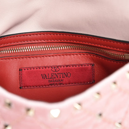 Valentino Garavani Velvet Medium Rockstud Spike Shoulder Bag Water Rose 7 of 8