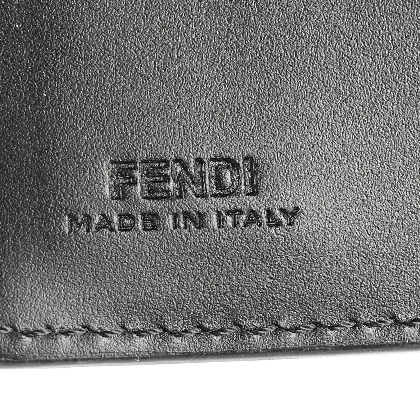 Glazed Fabric Vitello FF 1974 Bi-Fold Wallet Black Gray