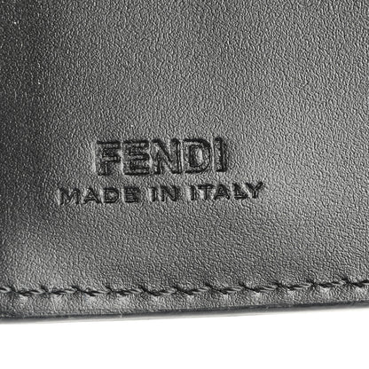 Fendi Glazed Fabric Vitello FF 1974 Bi-Fold Wallet Black Gray 6 of 6