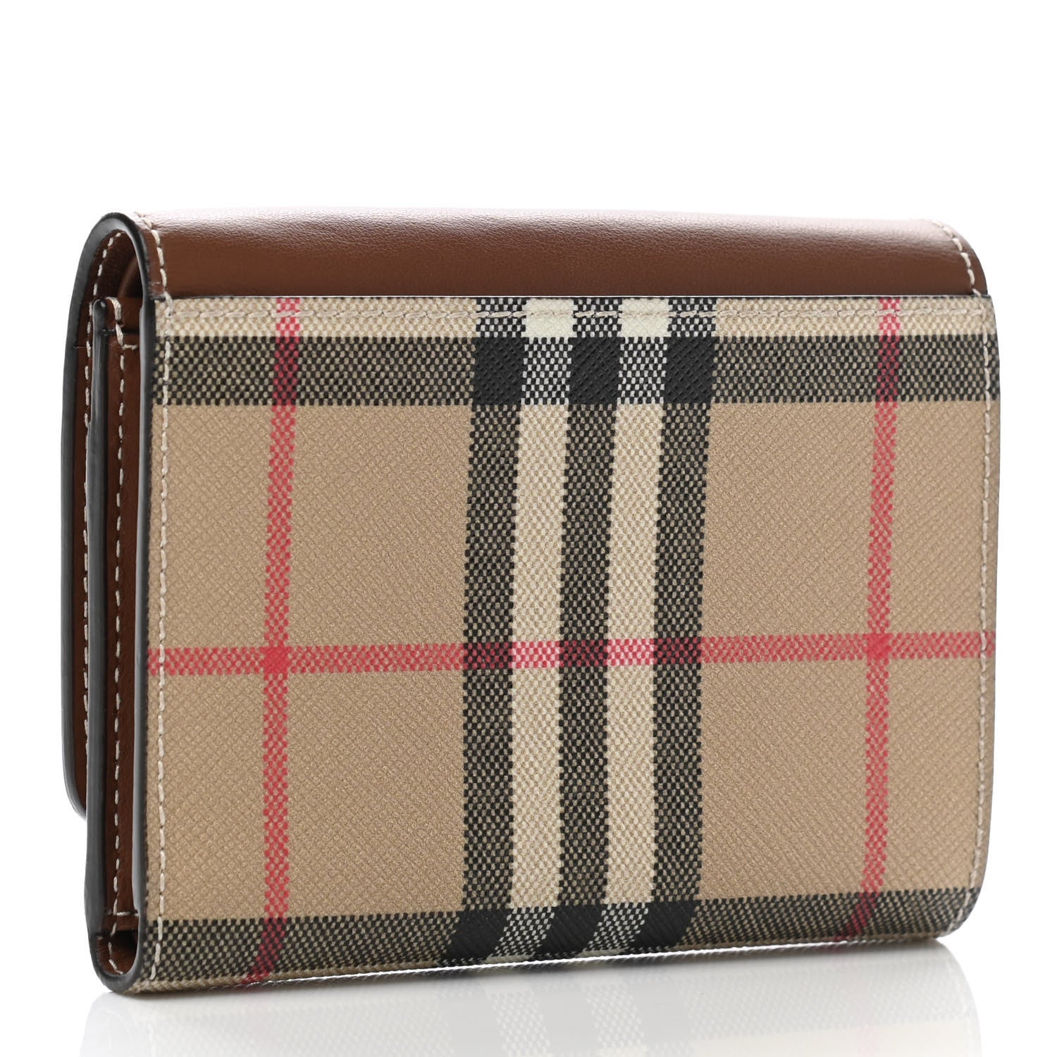 Burberry Grainy Calfskin Vintage Check Small Folding Wallet Archive Beige Tan 3 of 7