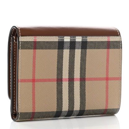 Burberry Grainy Calfskin Vintage Check Small Folding Wallet Archive Beige Tan 3 of 7