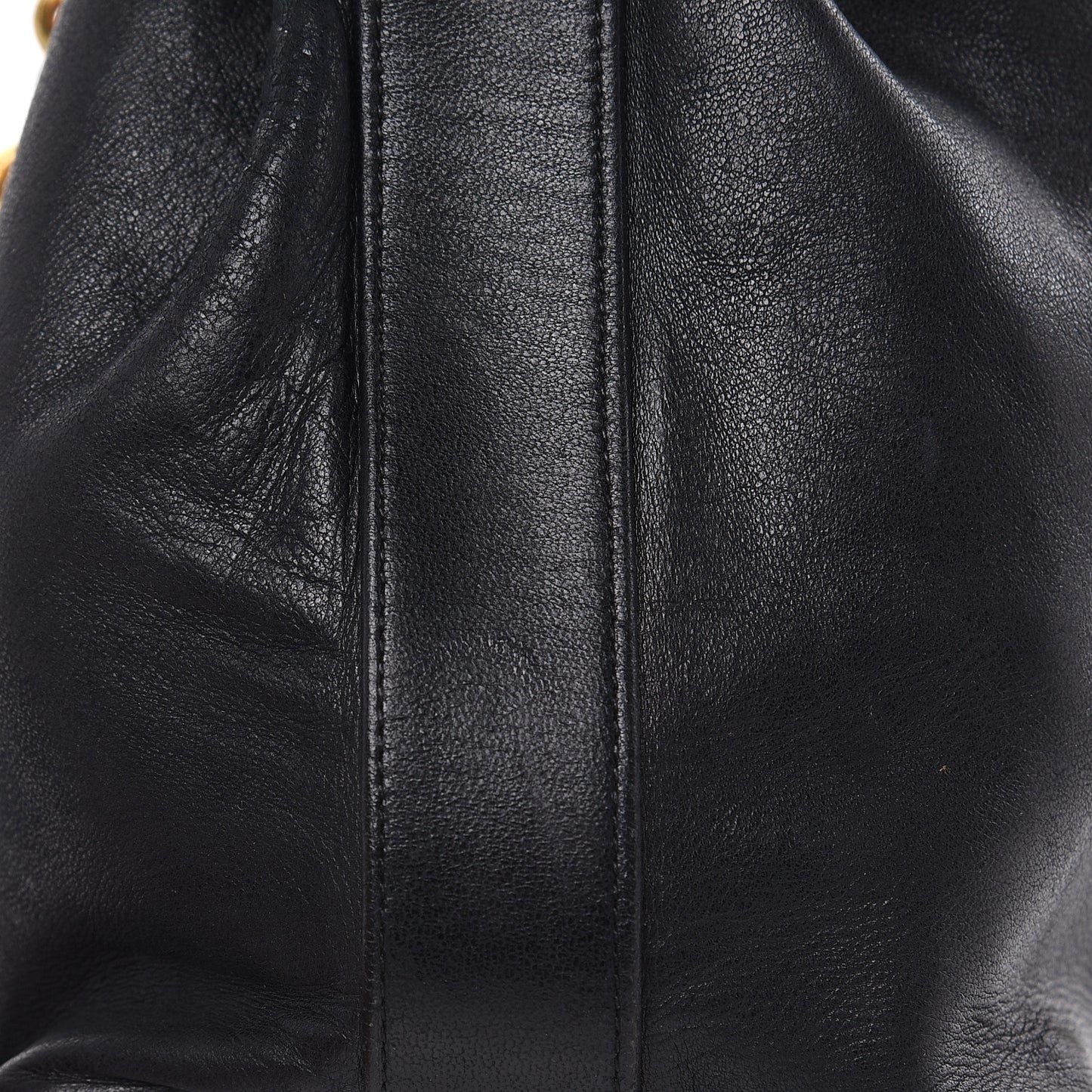 Lambskin CC Drawstring Shoulder Bag Black