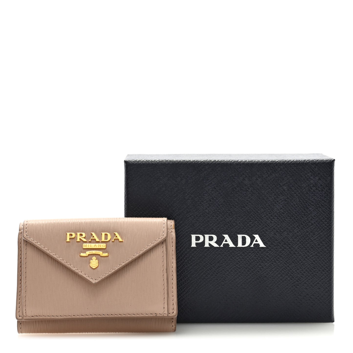 Vitello Move Metal Small Tri-Fold Wallet Cipria