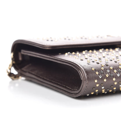 Chanel Lambskin Studded Wallet on Removable Chain Bronze 10 of 12