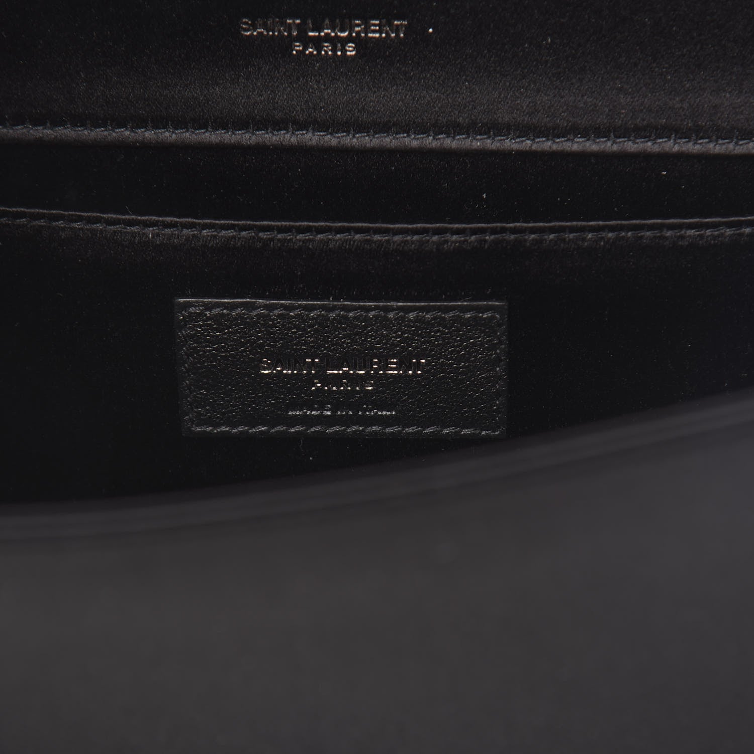 Saint Laurent Viscose Monogram Cassandre Clutch Black 6 of 9