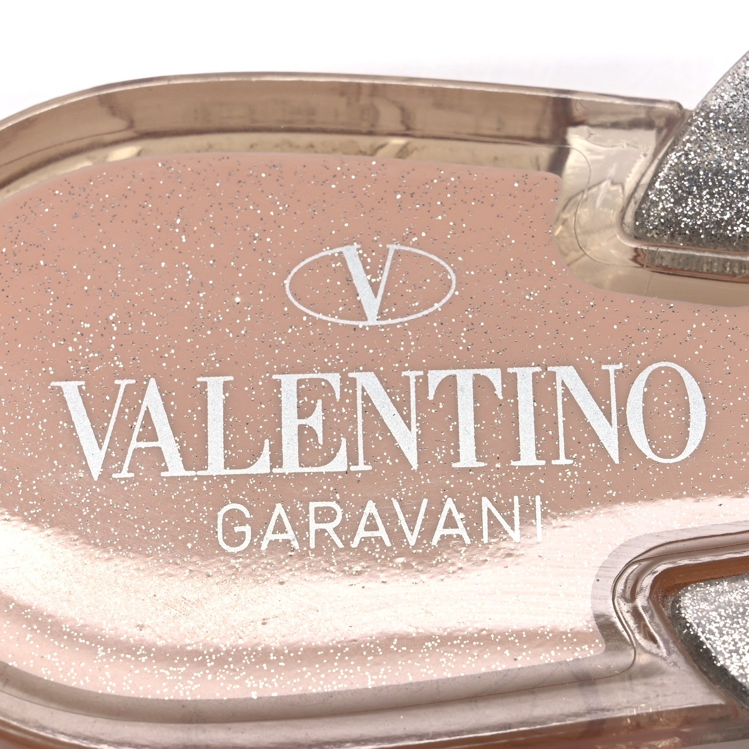 Valentino Garavani PVC Jelly Glitter Rockstud Bow Thong Sandals 38 Silver 7 of 8