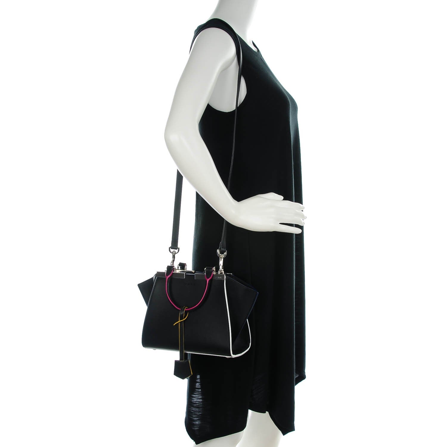 Fendi Vitello Dolce Mini 3Jours Tote Black 2 of 7