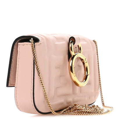 Fendi Nappa Matisse FF Embossed Nano Baguette Charm Rosa Quarzo 3 of 11