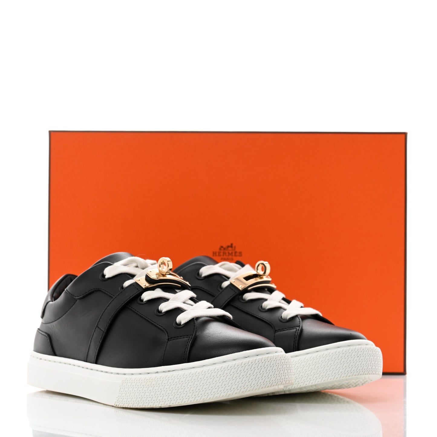 Calfskin Day Sneakers 36.5 Black