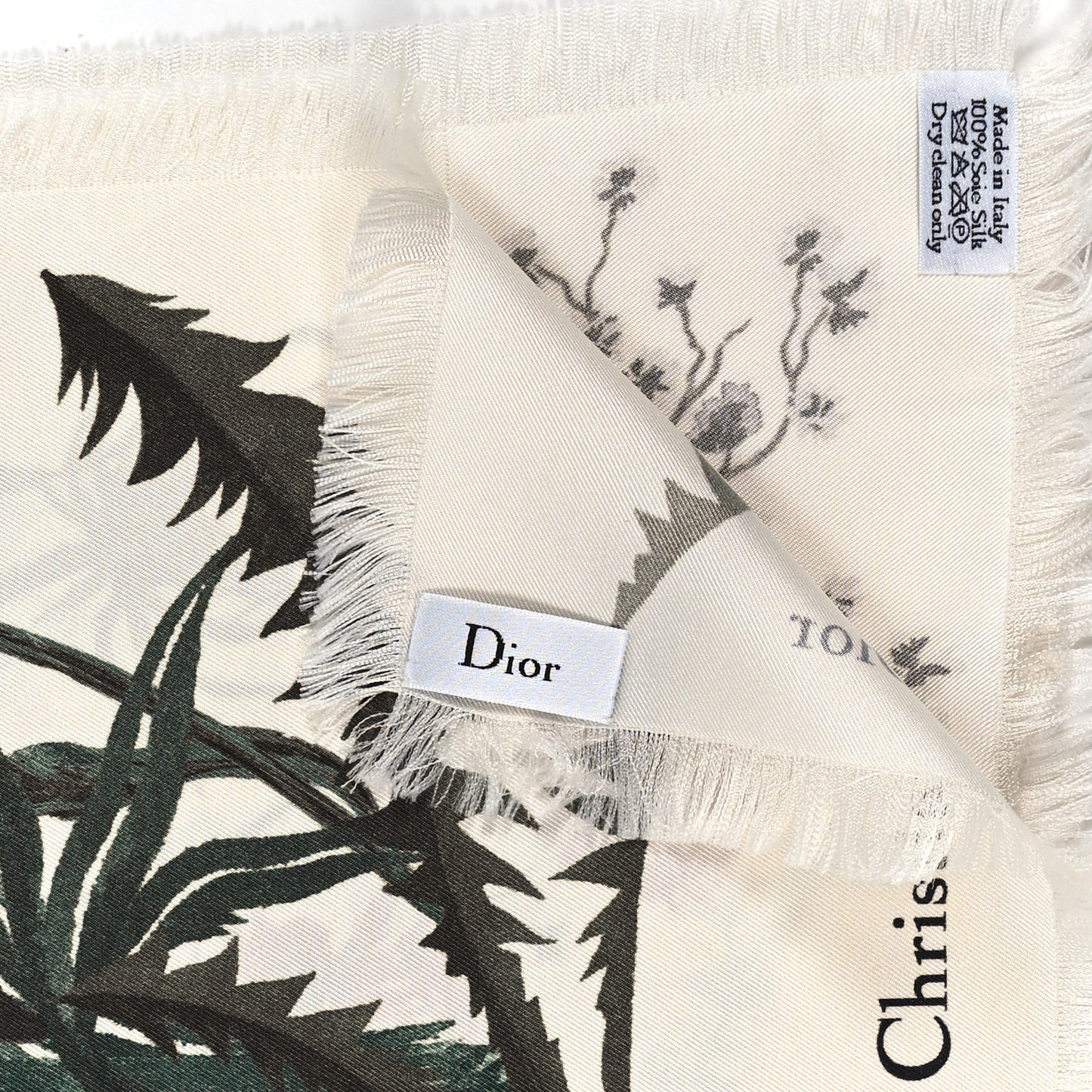 Silk Jardin Scarf White Multicolor