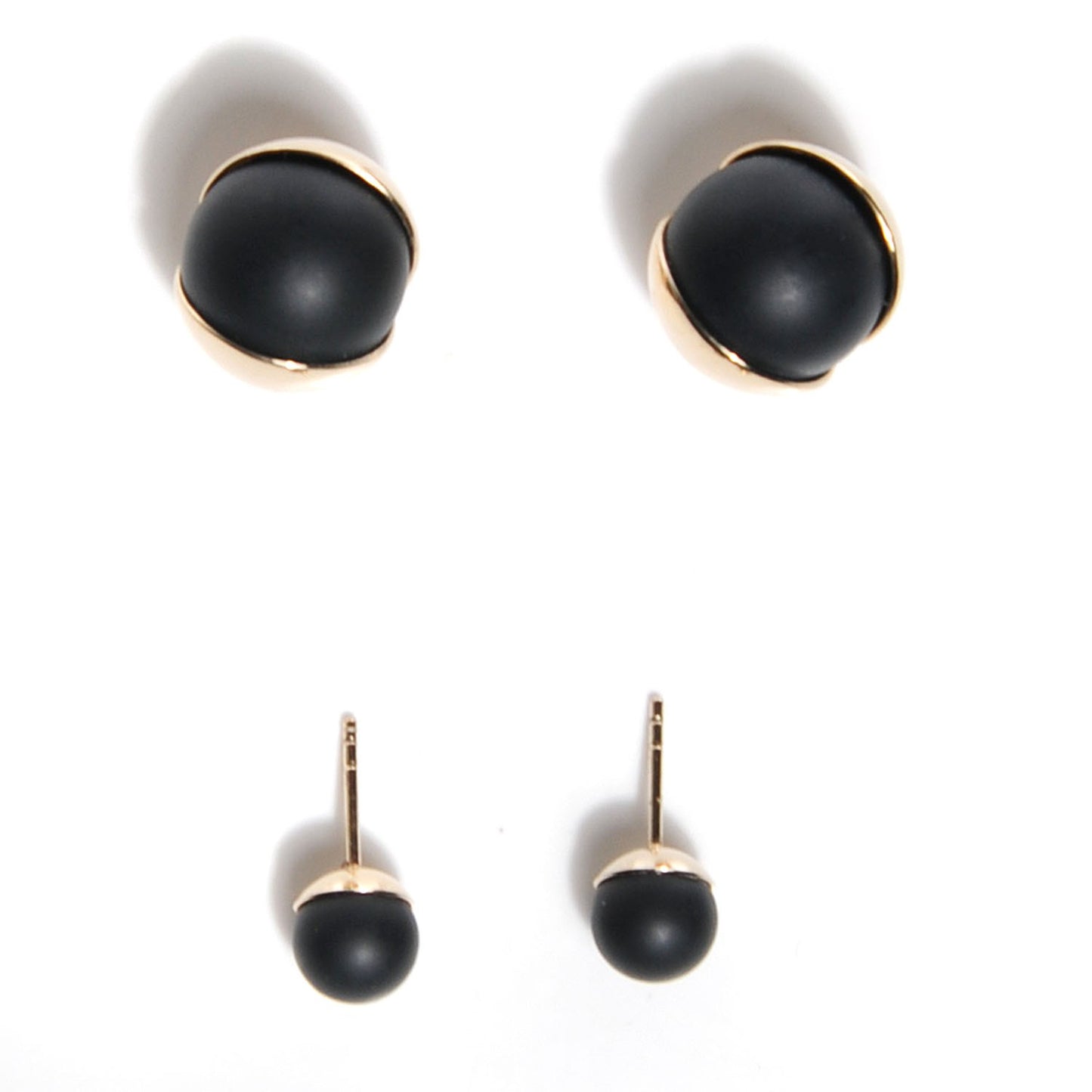 Rubber Lacquer Mise En Dior Tribal Earrings Matte Gold Black
