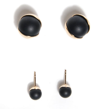 Christian Dior Rubber Lacquer Mise En Dior Tribal Earrings Matte Gold Black 6 of 8