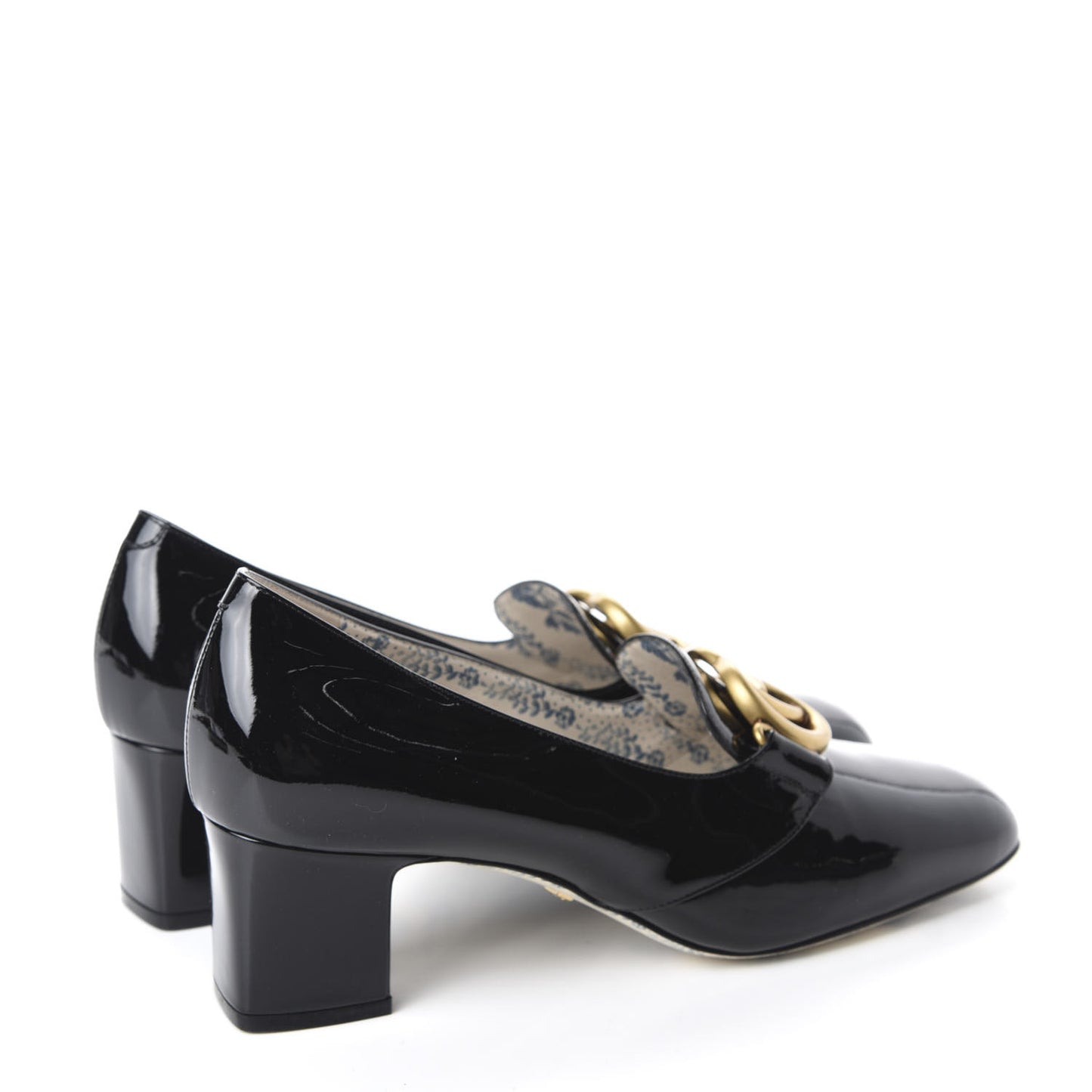 Vernice GG Victoire 55mm Loafer Pumps 40 Black