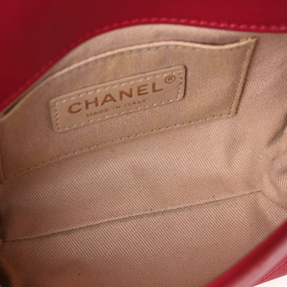 Chanel Calfskin Chevron Stitched Coco Waist Bag Red 5 of 11