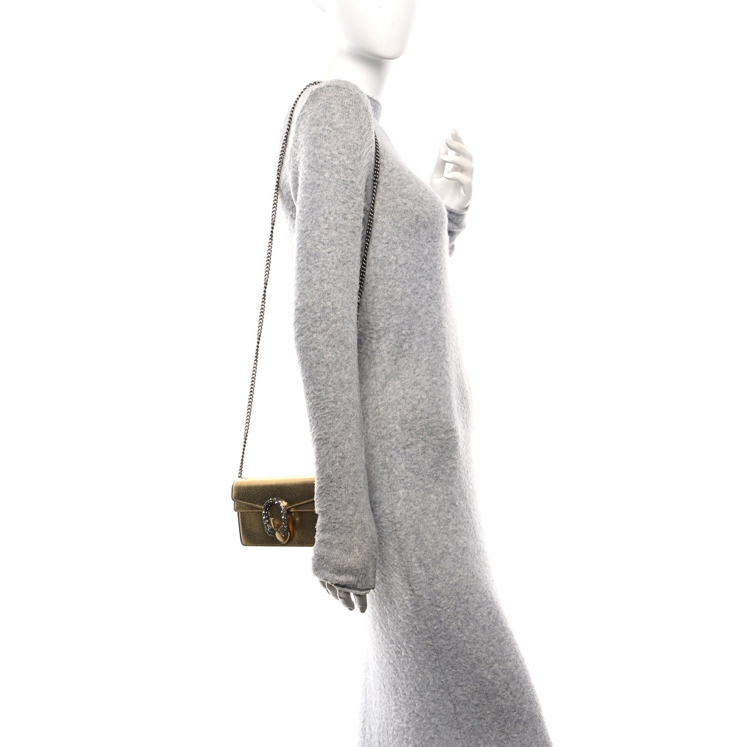 Gucci Metallic Calfskin Super Mini Dionysus Shoulder Bag Gold 2 of 9