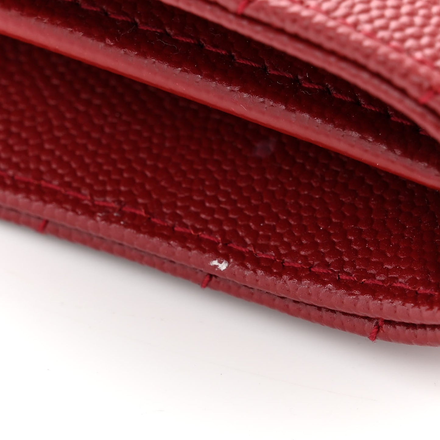 Grain De Poudre Matelasse Chevron Monogram Chain Wallet Opyum Red