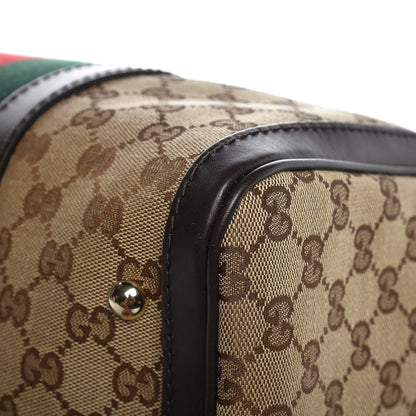 Gucci Monogram Vintage Web Medium Boston Dark Brown 11 of 14