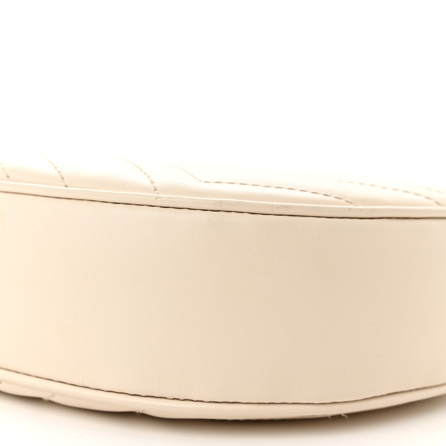 Gucci Calfskin Matelasse Chevron Mini GG Marmont Half Moon Hobo Mystic White 10 of 14