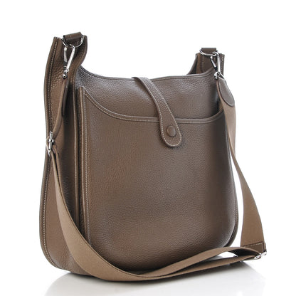 Hermes Taurillon Clemence Evelyne III GM Etoupe 3 of 9