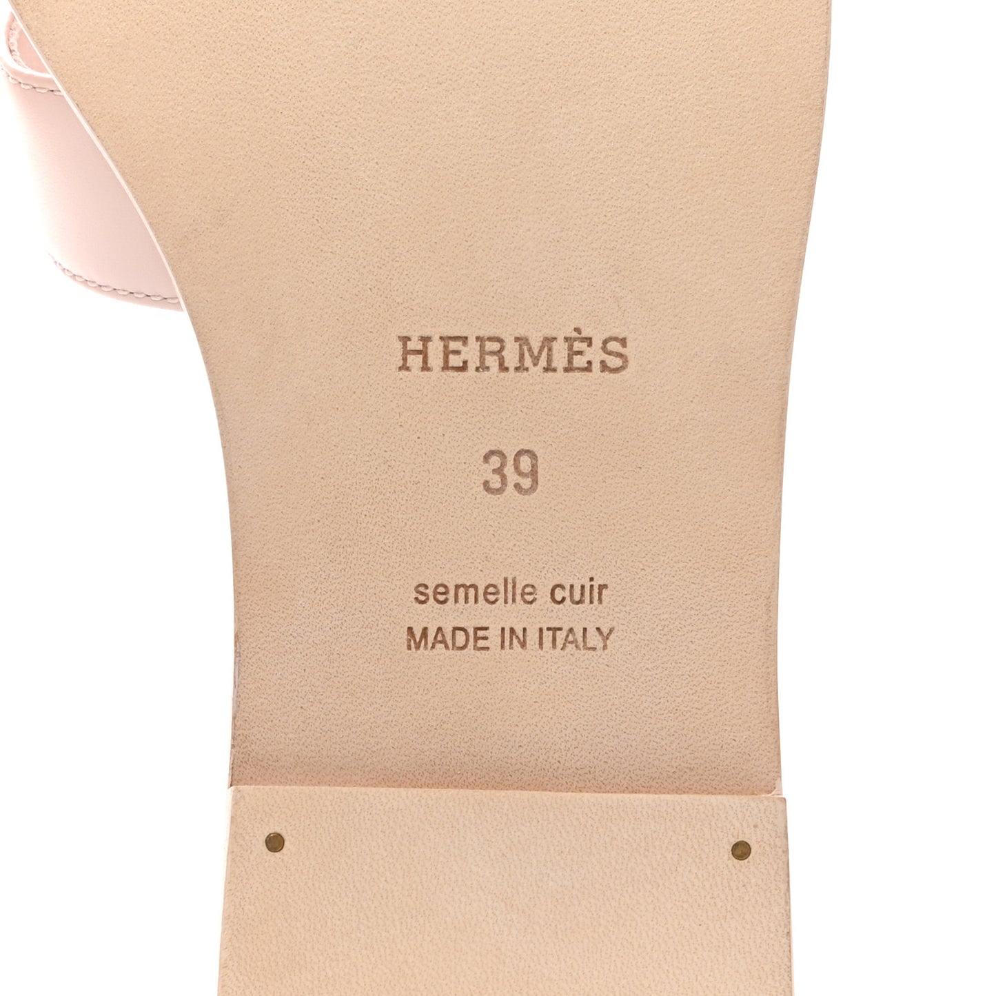 Box Calfskin Oran Sandals 39 Rose Pale