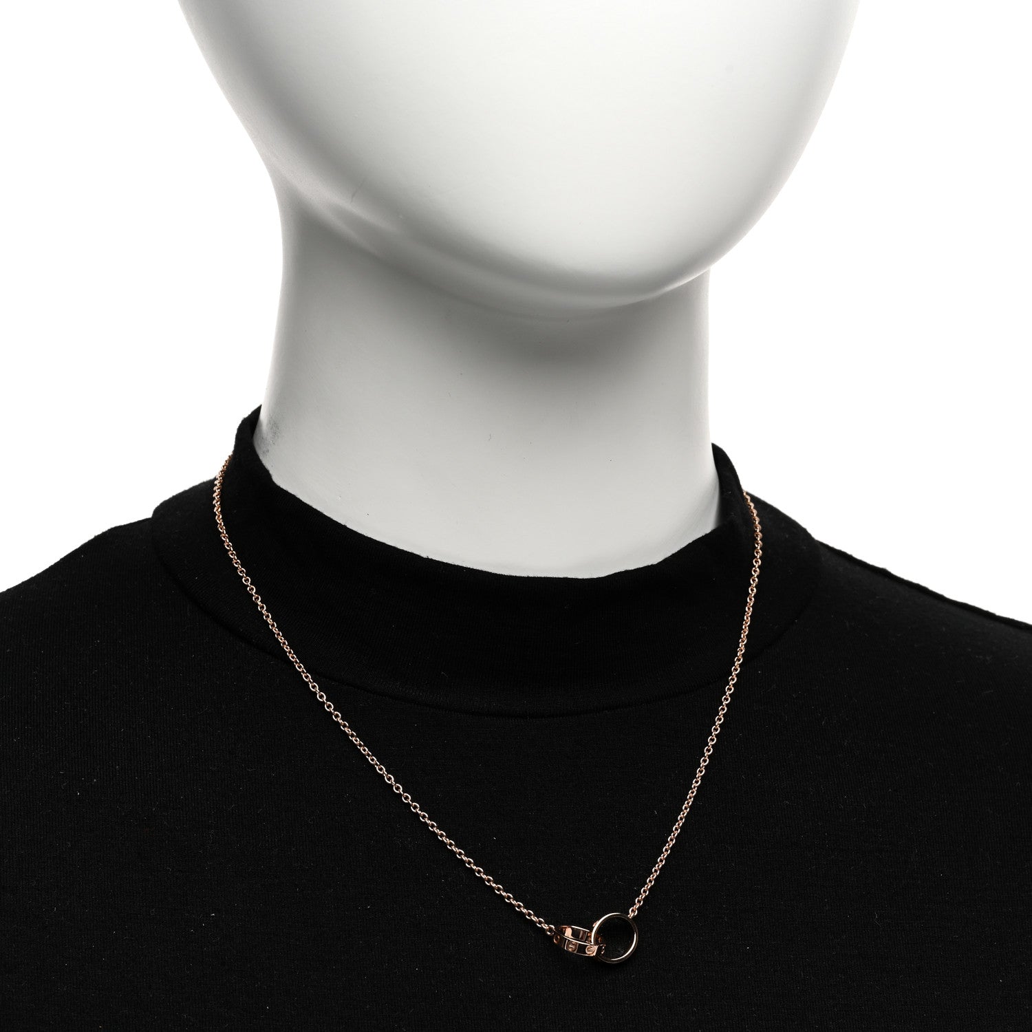 Cartier 18K Pink Gold Interlocking LOVE Necklace 2 of 6