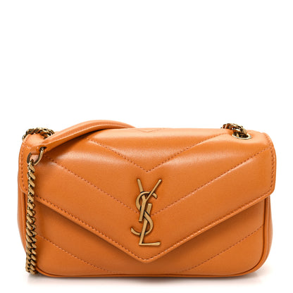 Saint Laurent Daytona Lambskin Matelasse Chevron Quilted Mini Loulou Dry Spell Dry Spell 1 of 10