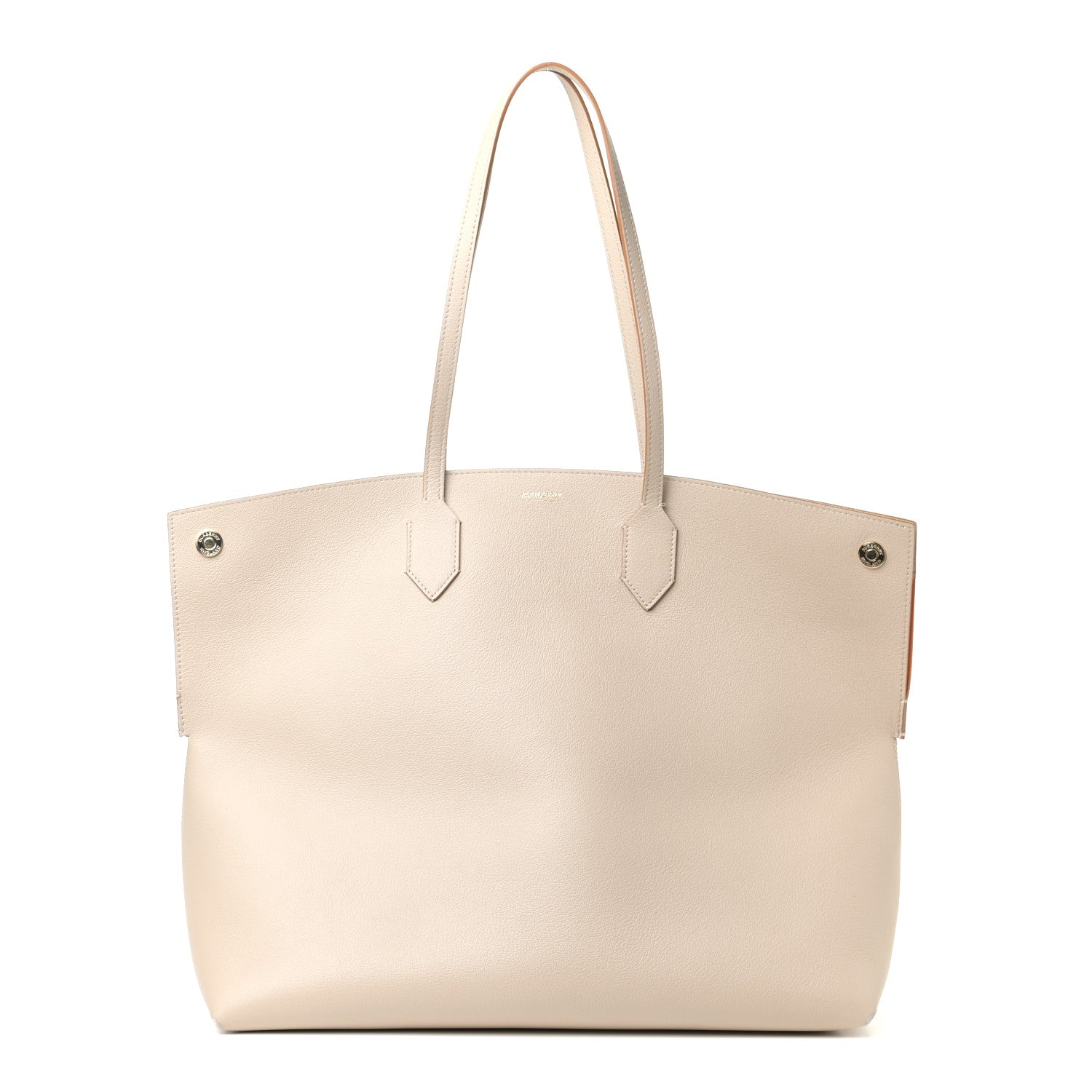 Burberry Calfskin Large Society Tote Soft Fawn Orange 1 of 4