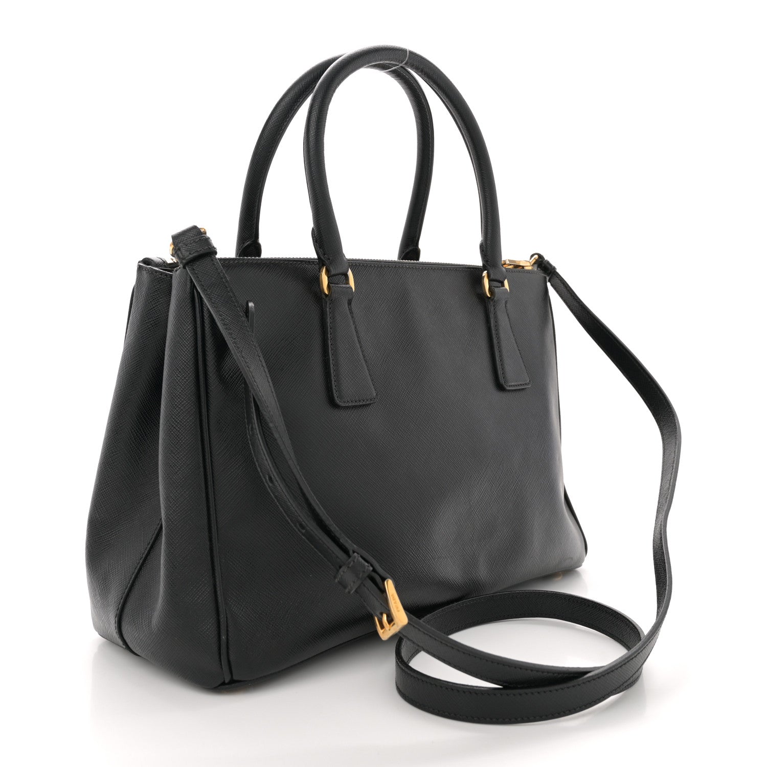 Prada Saffiano Small Galleria Double Zip Tote Black 3 of 14