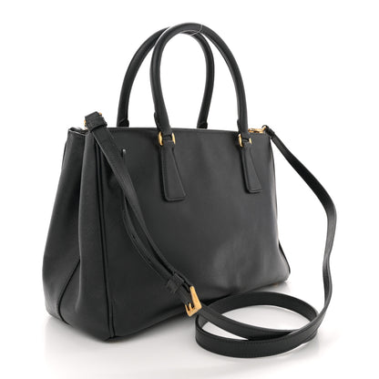 Prada Saffiano Small Galleria Double Zip Tote Black 3 of 14