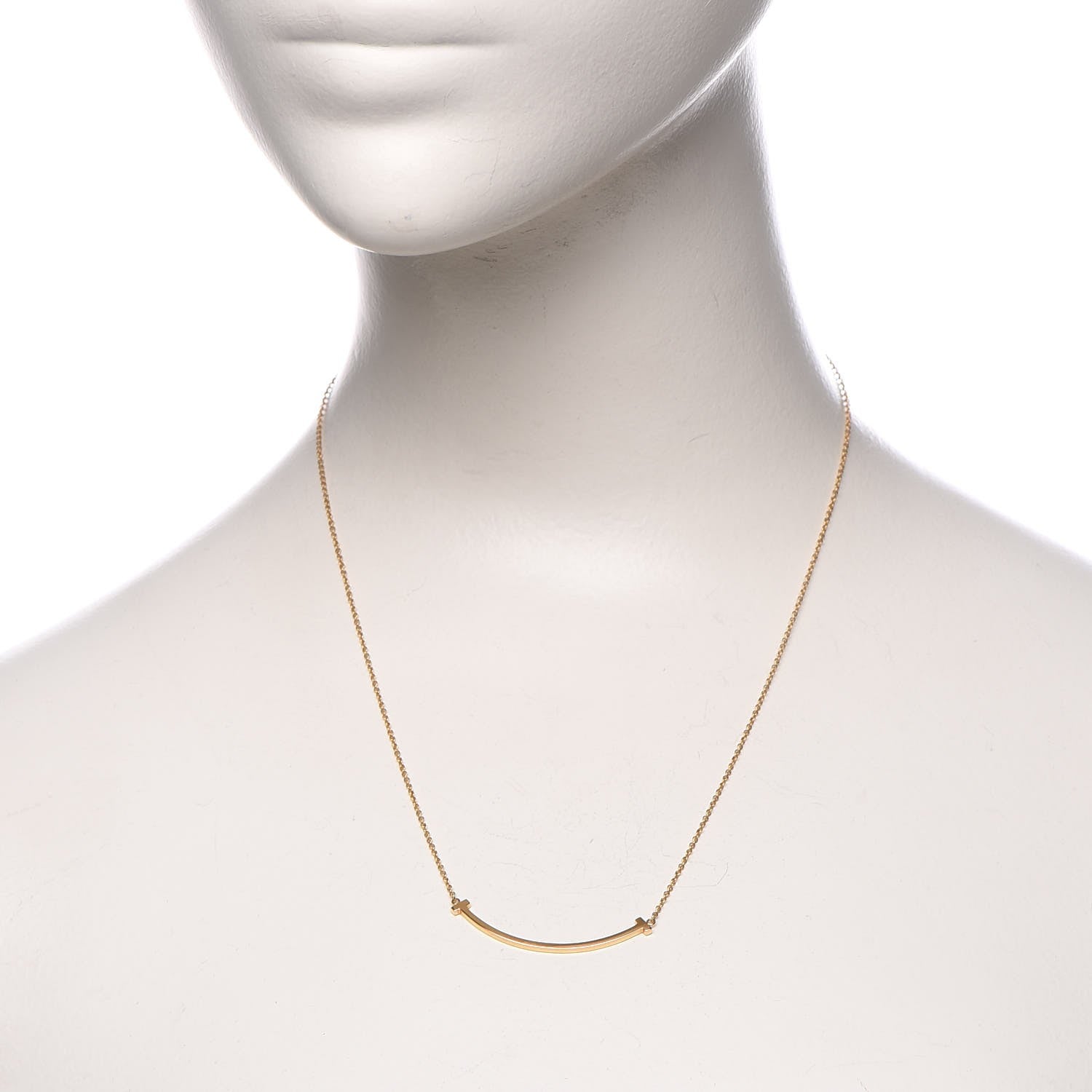 Tiffany 18K Rose Gold Small T Smile Pendant Necklace 2 of 7