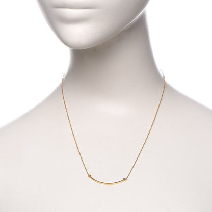 Tiffany 18K Rose Gold Small T Smile Pendant Necklace 2 of 7