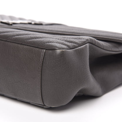 Saint Laurent Sheepskin Matelasse Chevron Monogram Large College Satchel Dark Anthracite 9 of 16