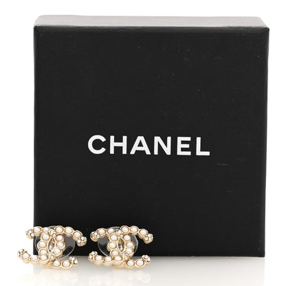 Chanel Pearl Crystal CC Earrings Gold 5 of 5