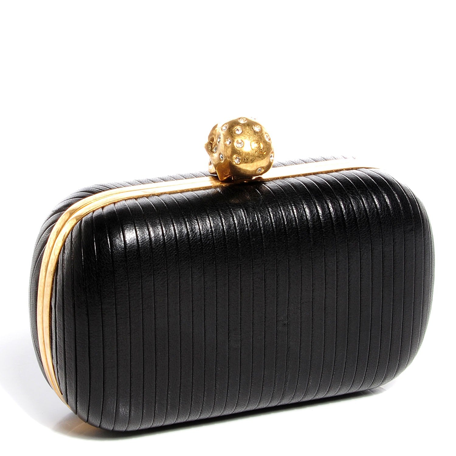 Alexander McQueen Leather Skull Box Clutch Black 3 of 7