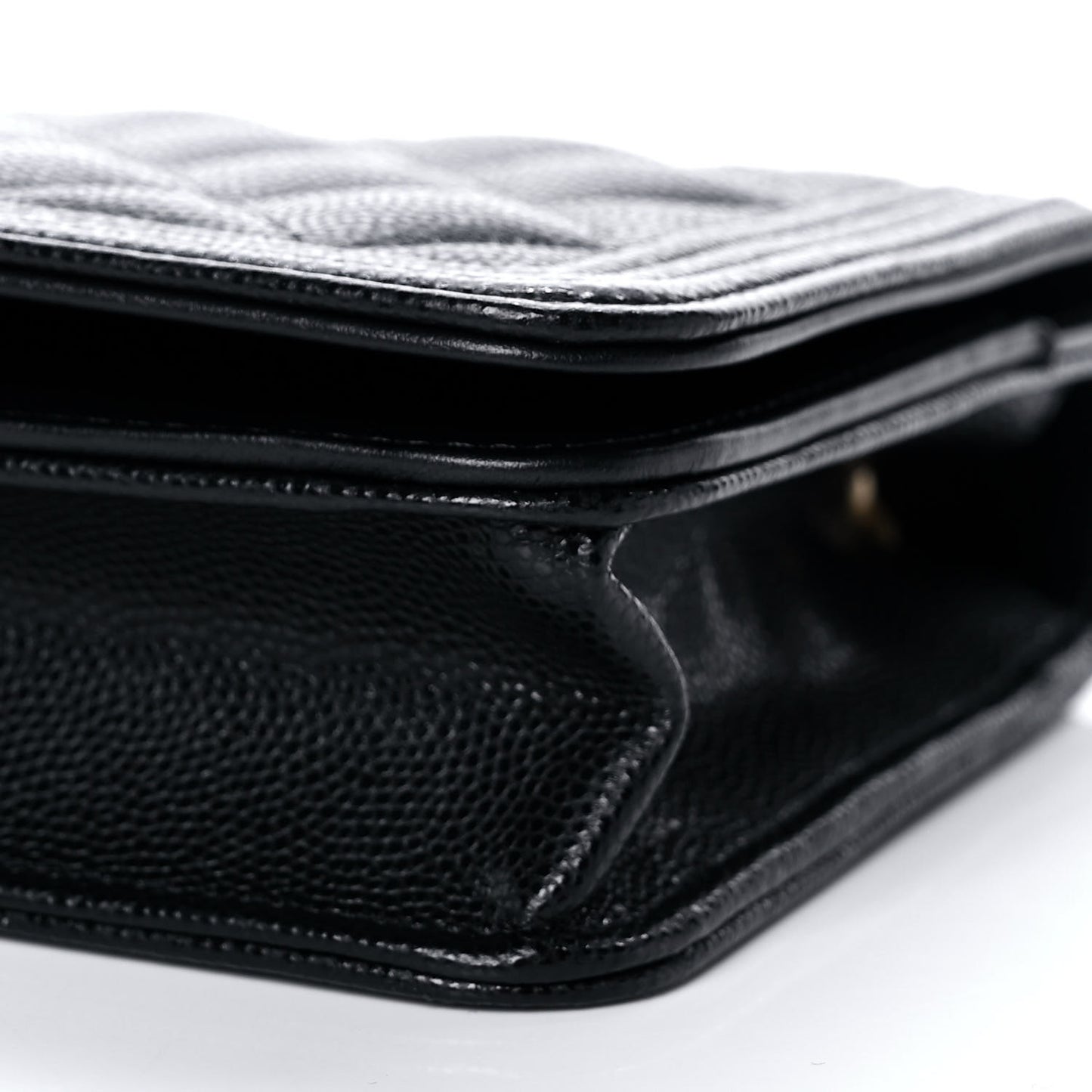 Caviar Quilted Boy Wallet On Chain WOC Black