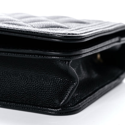 Chanel Caviar Quilted Boy Wallet On Chain WOC Black 6 of 12