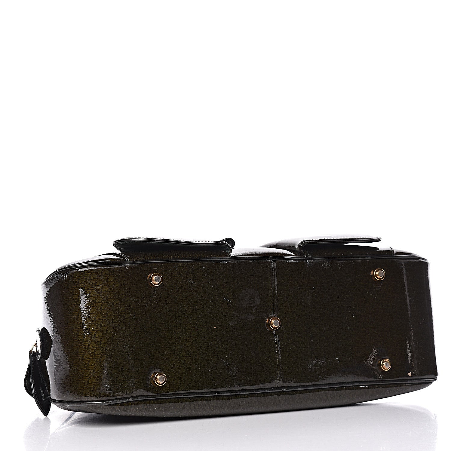 Christian Dior Patent Diorissimo Saddle Bowler Green 4 of 15