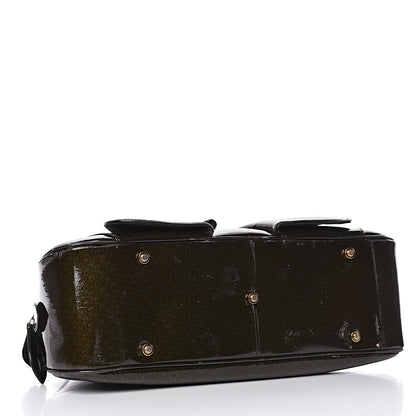 Christian Dior Patent Diorissimo Saddle Bowler Green 4 of 15